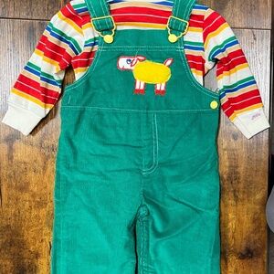 Vintage Carter's overalls with Krazy Kritter sweater size 18 months Made in USA